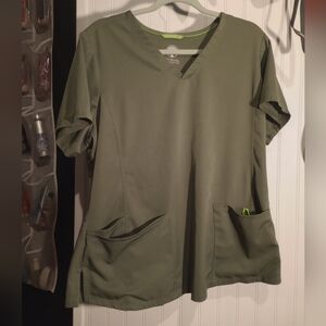 Olive Green Scrub Top And bottom Xl